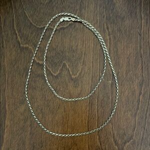 30” Gold Plated Over 925 Silver Twisted Chain Necklace